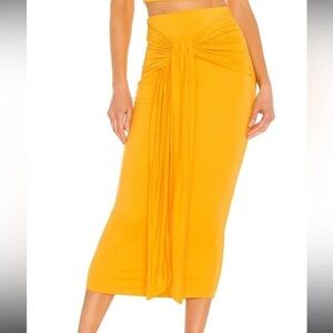 Camila Coelho Yellow Midi Skirt